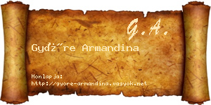 Györe Armandina névjegykártya